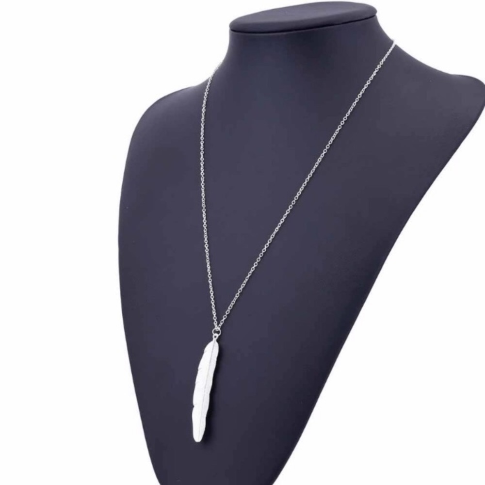 Last One! Host Pick! Silver Feather Necklace - Picture 2 of 5